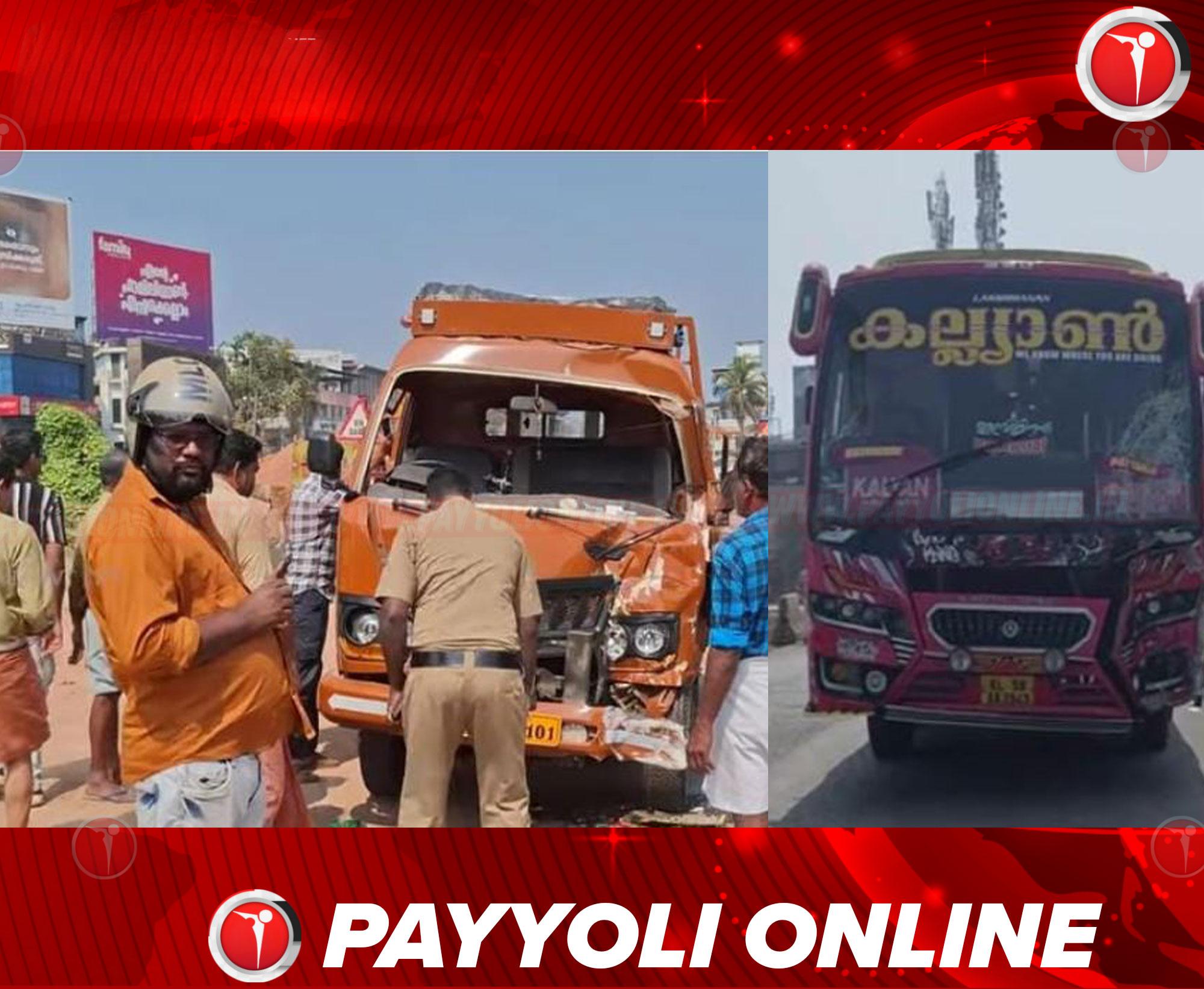 വടകരയിൽ ബസും ലോറിയും കൂട്ടിയിടിച്ച് അപകടം; ലോറി ഡ്രൈവർക്ക് ഗുരുതര പരിക്ക്