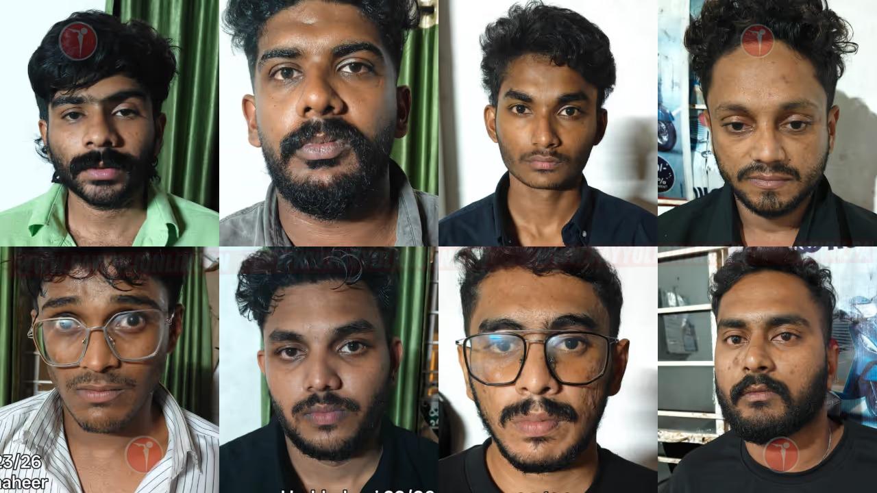 ആഡംബര ജീവിതത്തിന് എല്ലാം സജ്ജം, കൈവശം 88000 രൂപ; എട്ട് യുവാക്കളിൽ നിന്നായി കണ്ടെടുത്തത് ഹാഷിഷ് ഓയിലും മെത്താംഫിറ്റമിനും ഉപകരണങ്ങളും